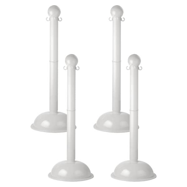 White HD Stowable Stanchion, 6PK